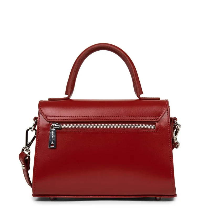 Lancaster Sac rabat cuir Suave Even Carmin