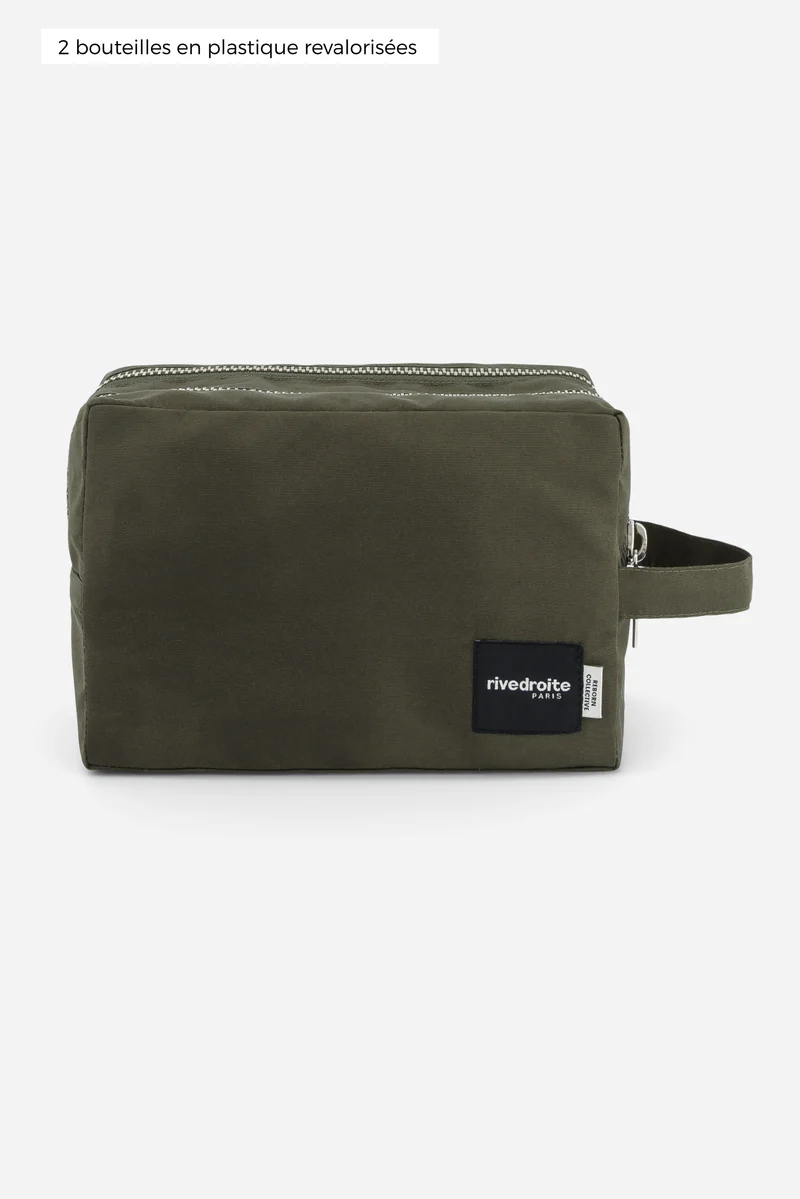 Charonne la trousse de toilette - Polyester recyclé Vert Kaki