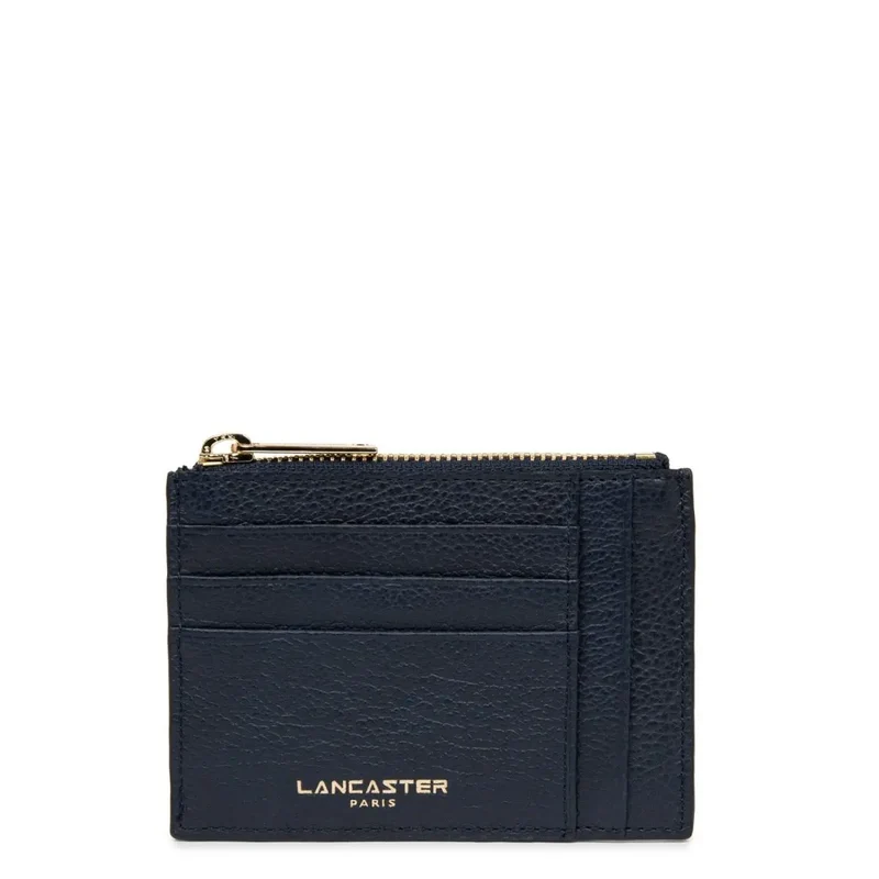 Lancaster Porte-cartes Zippé Dune Bleu Foncé