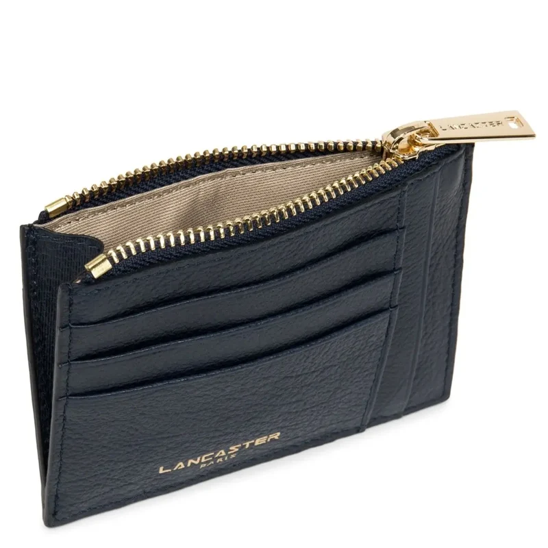 Lancaster Porte-cartes Zippé Dune Bleu Foncé