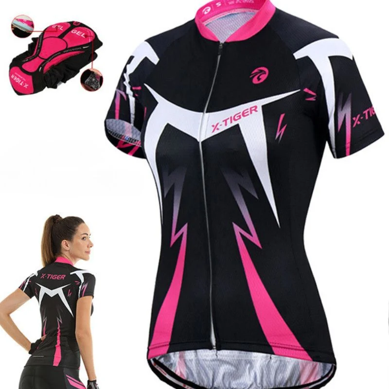 Tenues de cyclisme pour femmes⎮Combinaisons noir et rose