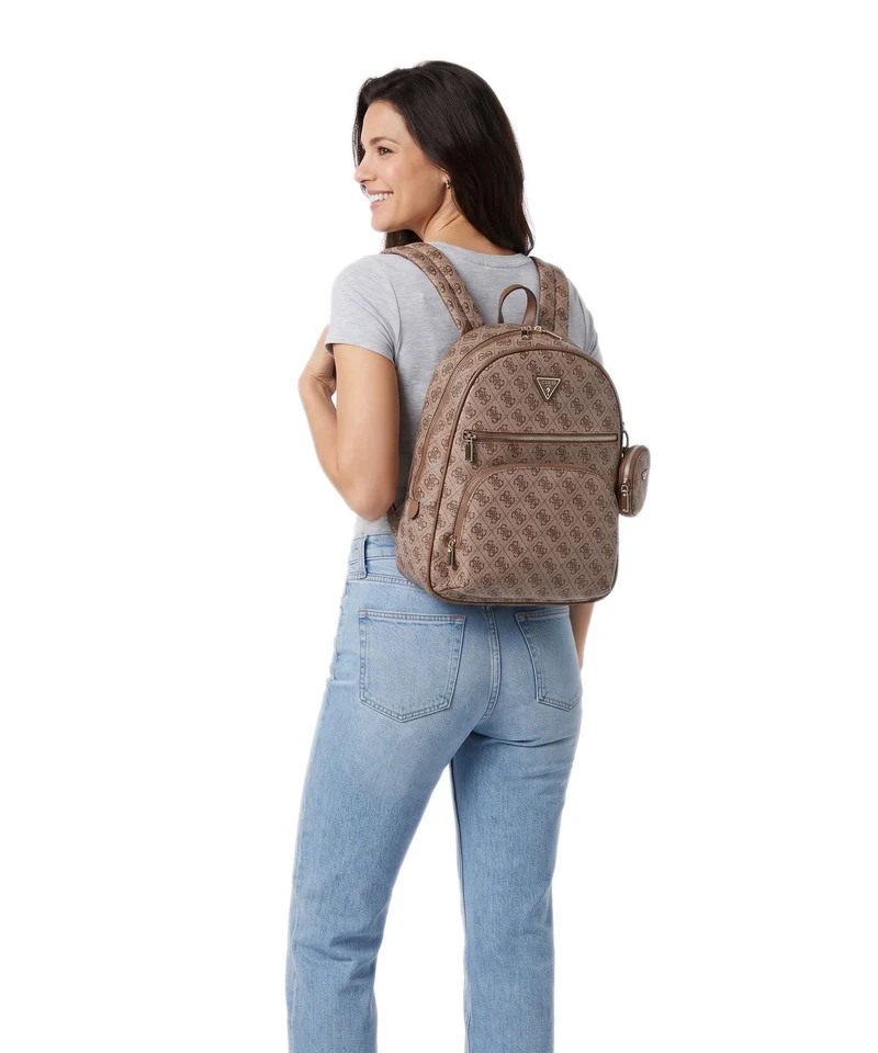 Guess Adrian Tech Logo Large Sac à dos latte logo