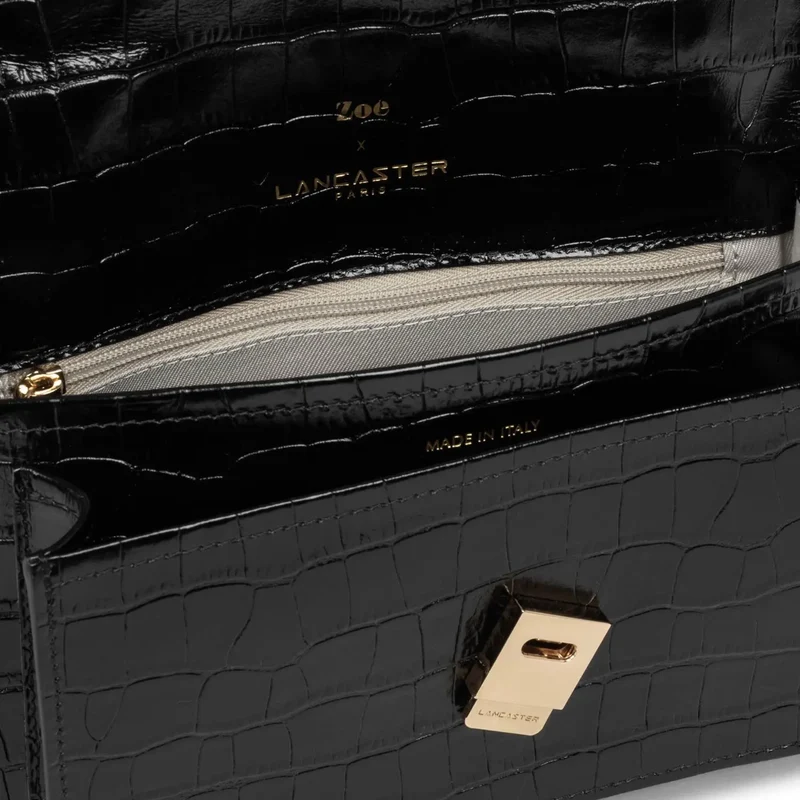 Lancaster Sac à Rabat Zoé Noir Croco