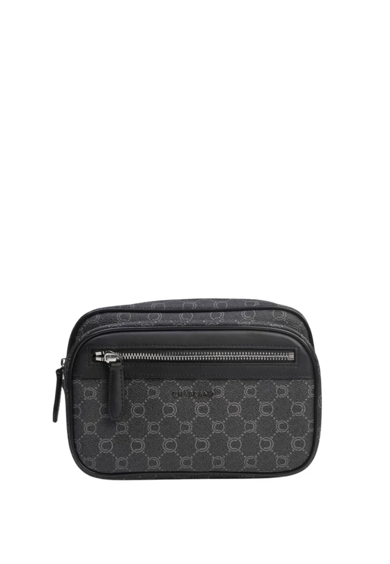 Chabrand Body-Bag Toile Enduite Cuir Noir