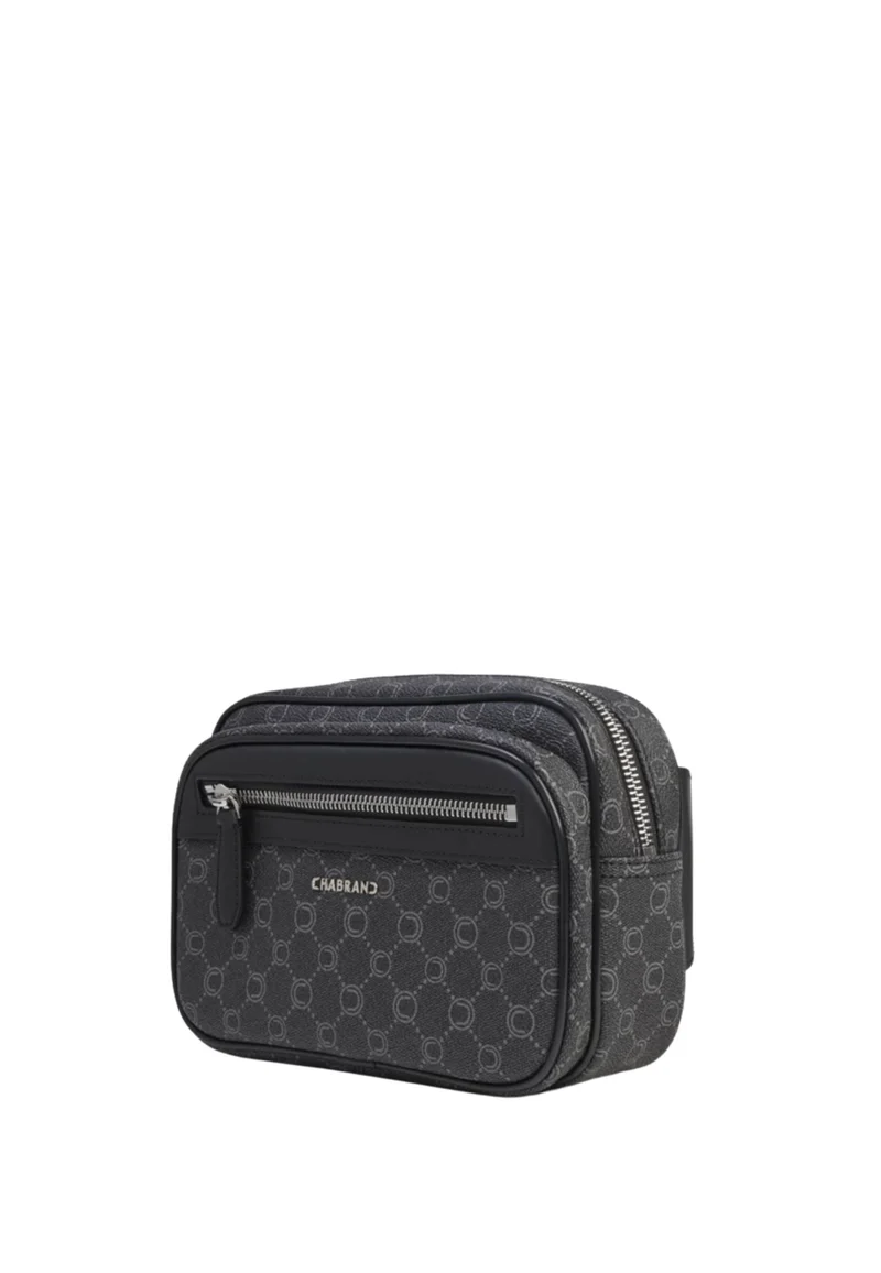 Chabrand Body-Bag Toile Enduite Cuir Noir