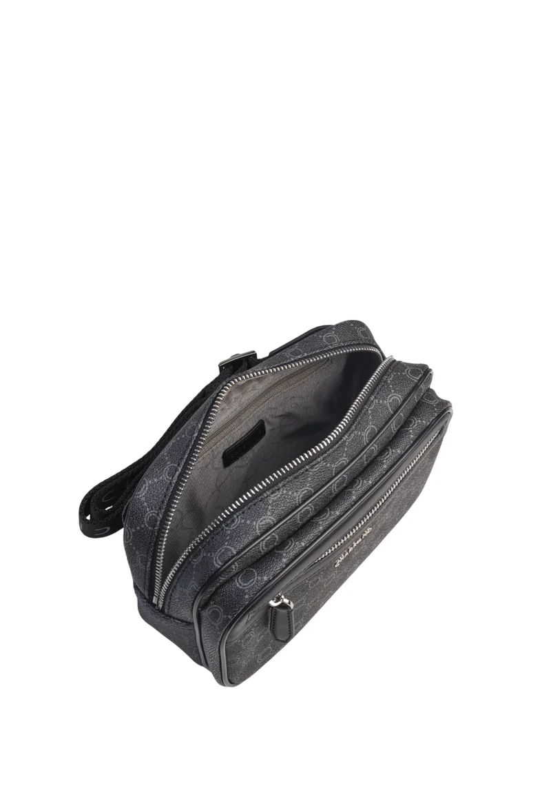 Chabrand Body-Bag Toile Enduite Cuir Noir