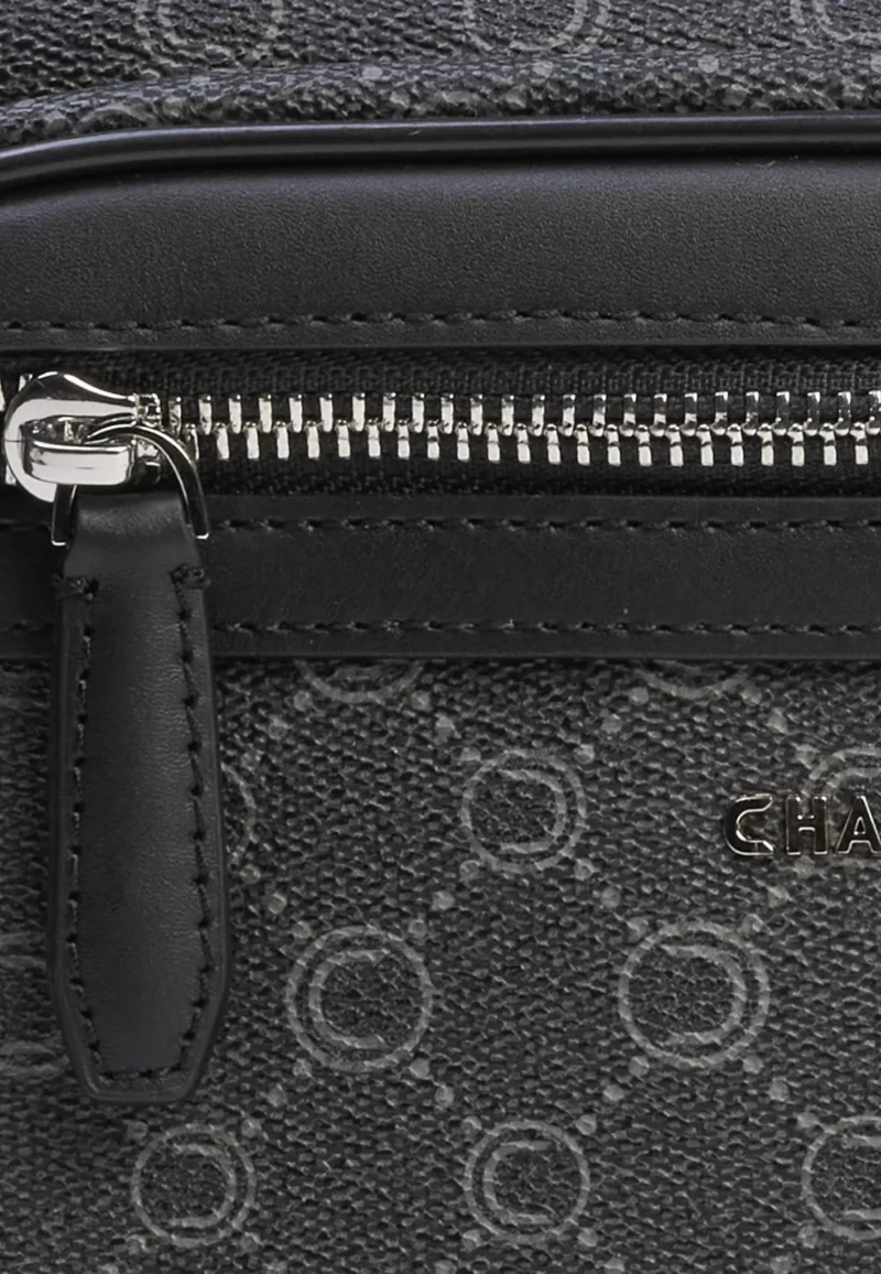 Chabrand Body-Bag Toile Enduite Cuir Noir