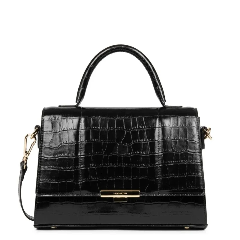 Lancaster Sac Exotic Trinity M Noir Croco