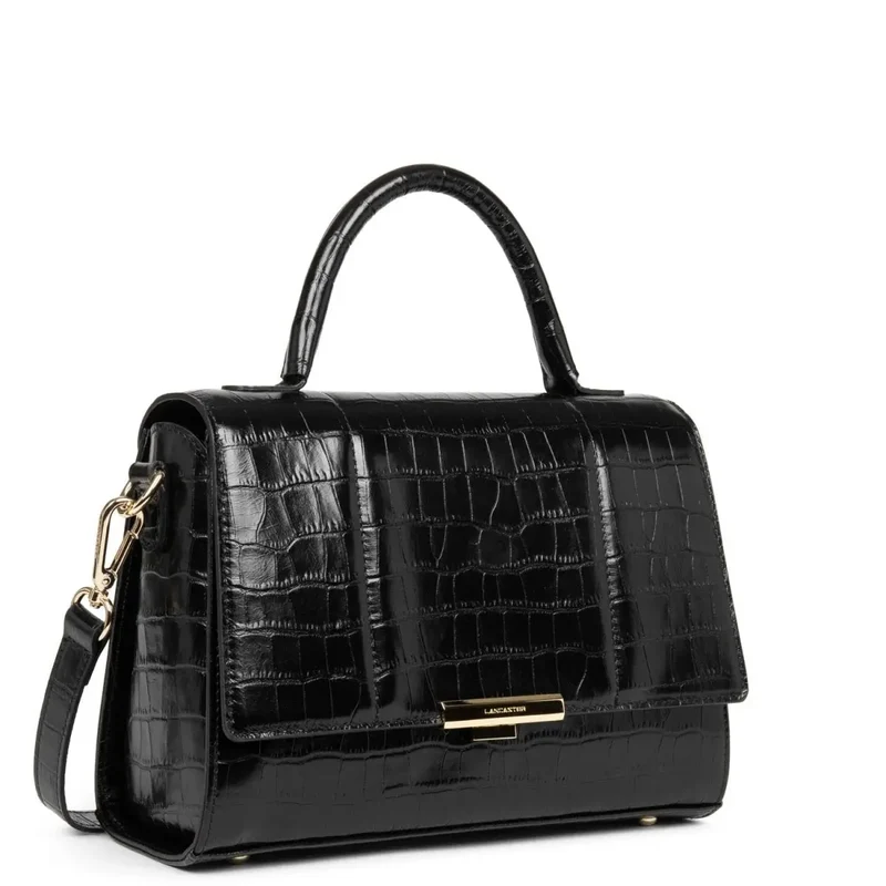 Lancaster Sac Exotic Trinity M Noir Croco
