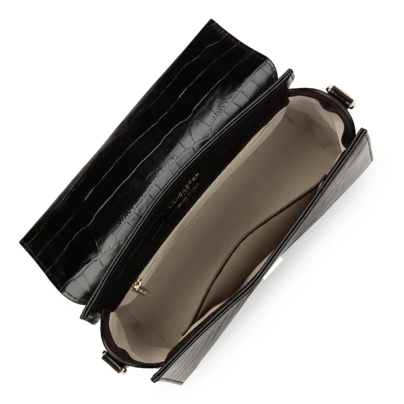Lancaster Sac Exotic Trinity M Noir Croco