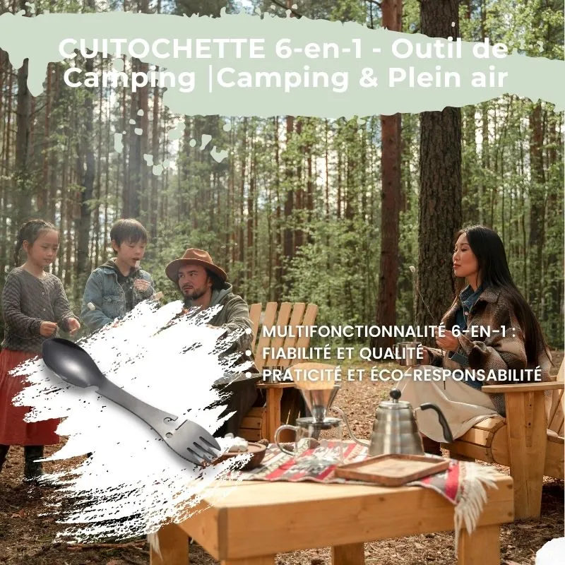 CUITOCHETTE 6-en-1 - Outil de Survie ⎮Camping & Plein air