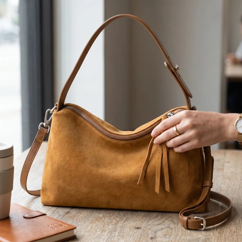 Sac À Main Hobo Femme Daim