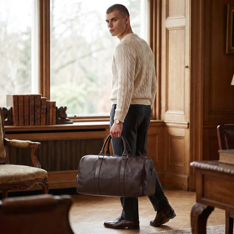 Grand Sac de Voyage en Cuir Homme