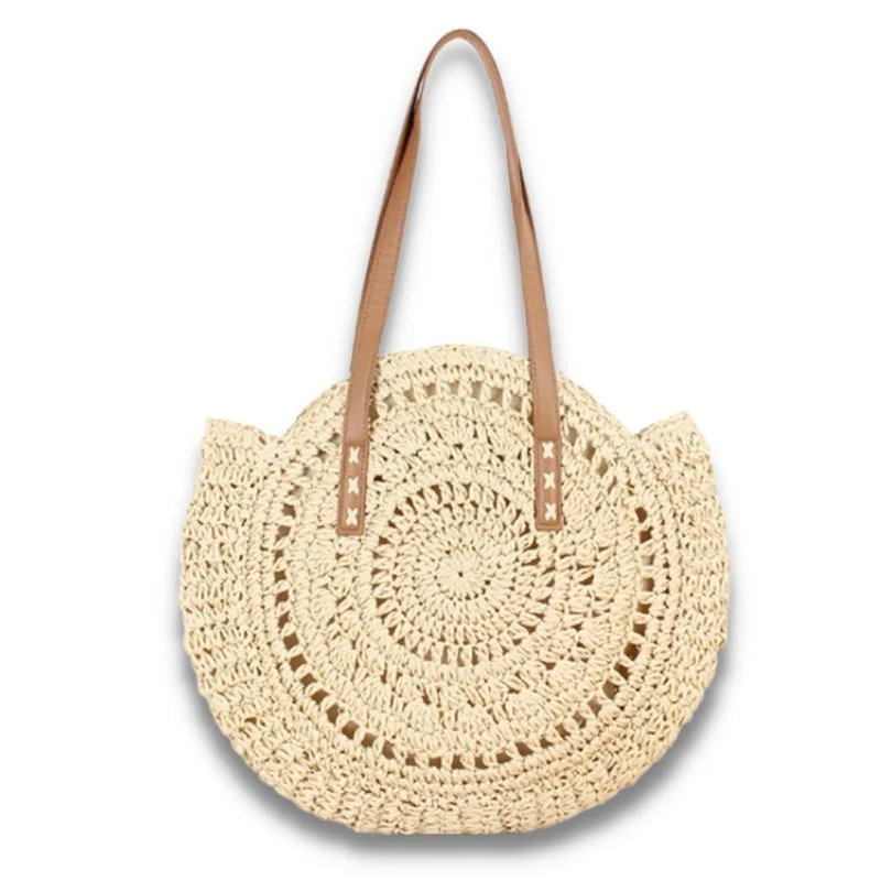 Sac de plage en raphia tissé à la main⎮Summer & Chic