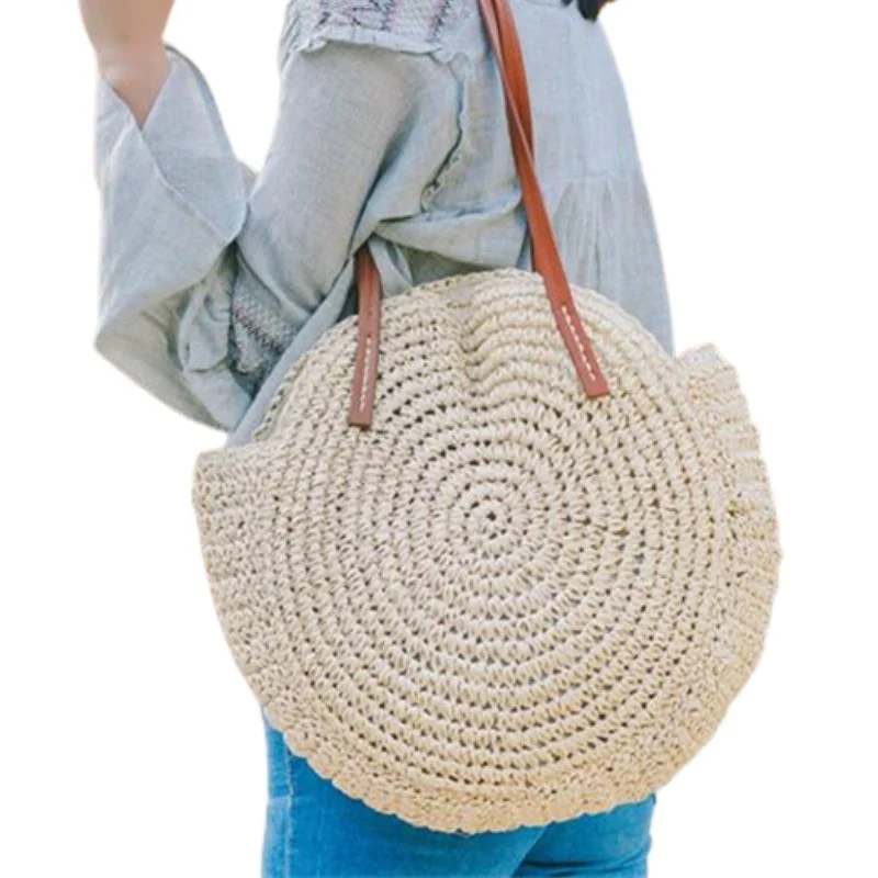 Sac de plage en raphia tissé à la main⎮Summer & Chic