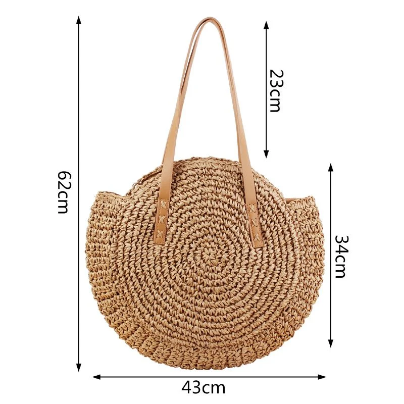 Sac de plage en raphia tissé à la main⎮Summer & Chic