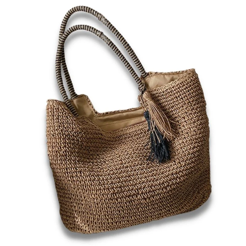 Sac de plage tissé en paille ⎮Summer & Chic