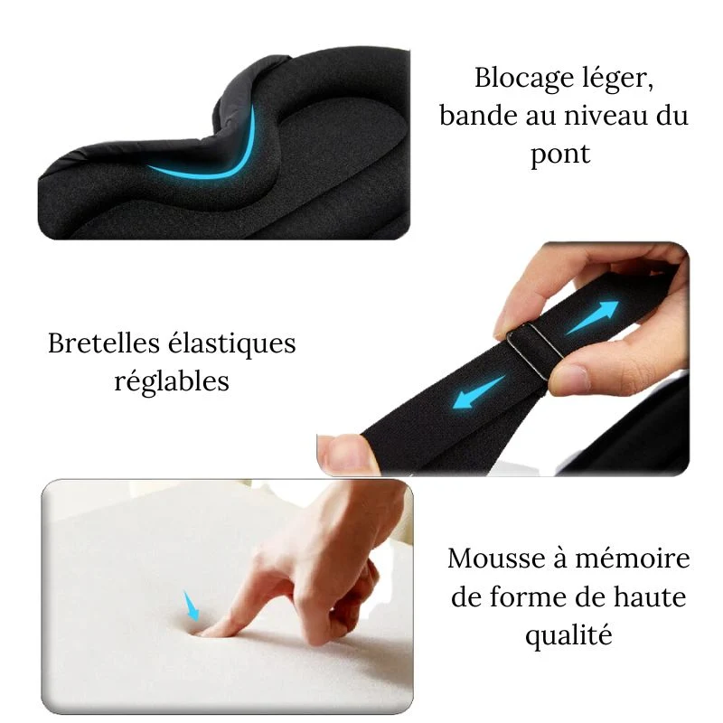 Aides au sommeil⎮Masque de sommeil 3D confort voyages
