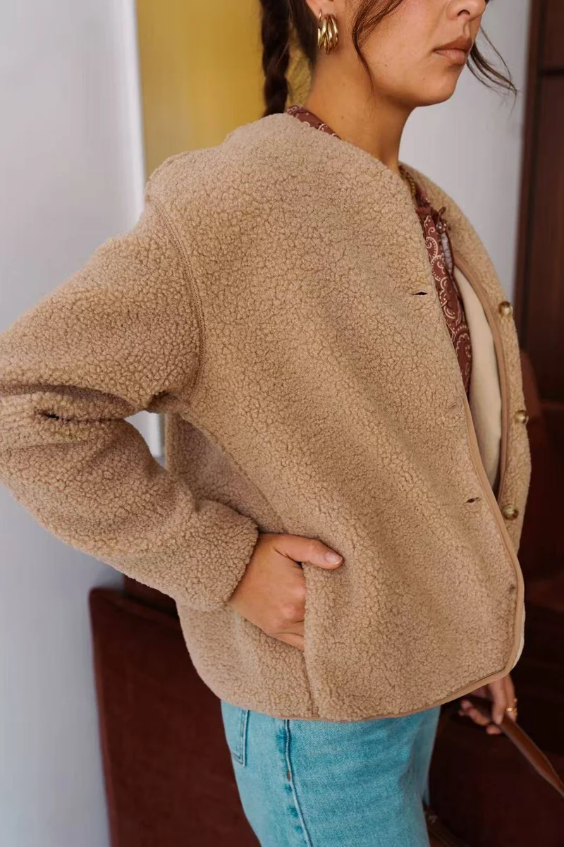 Veste teddy en fausse fourrure