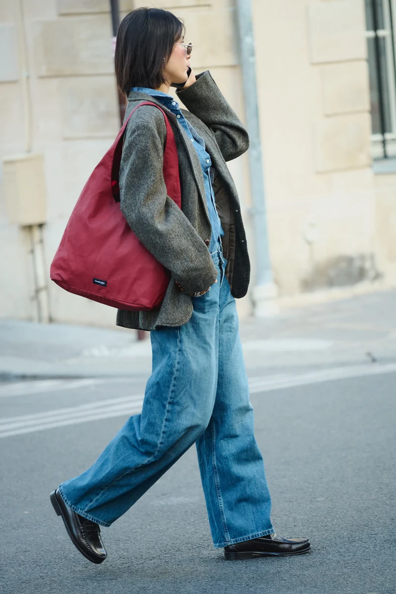 Richelieu le sac hobo - Coton organique enduit Rouge