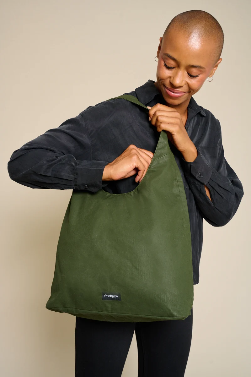 Richelieu le sac hobo - Coton organique enduit Vert