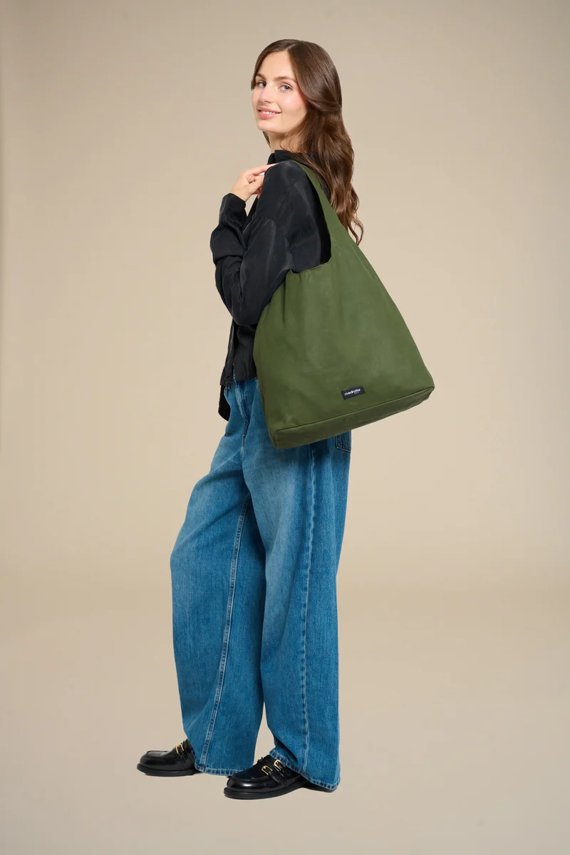 Richelieu le sac hobo - Coton organique enduit Vert