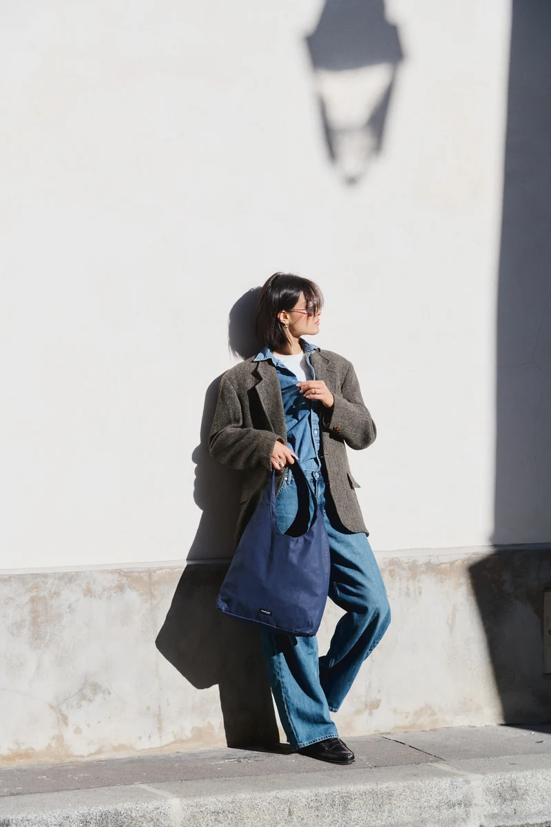 Richelieu le sac hobo - Coton organique enduit Bleu