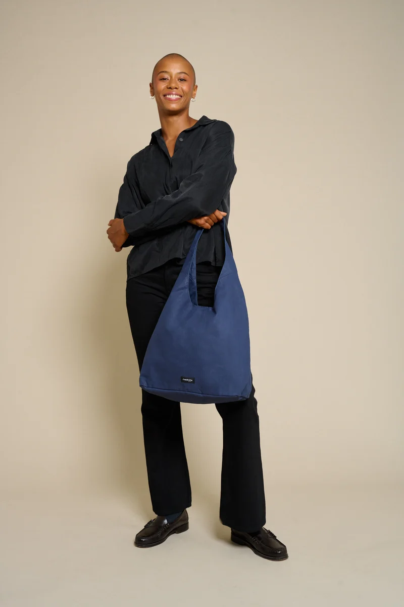 Richelieu le sac hobo - Coton organique enduit Bleu