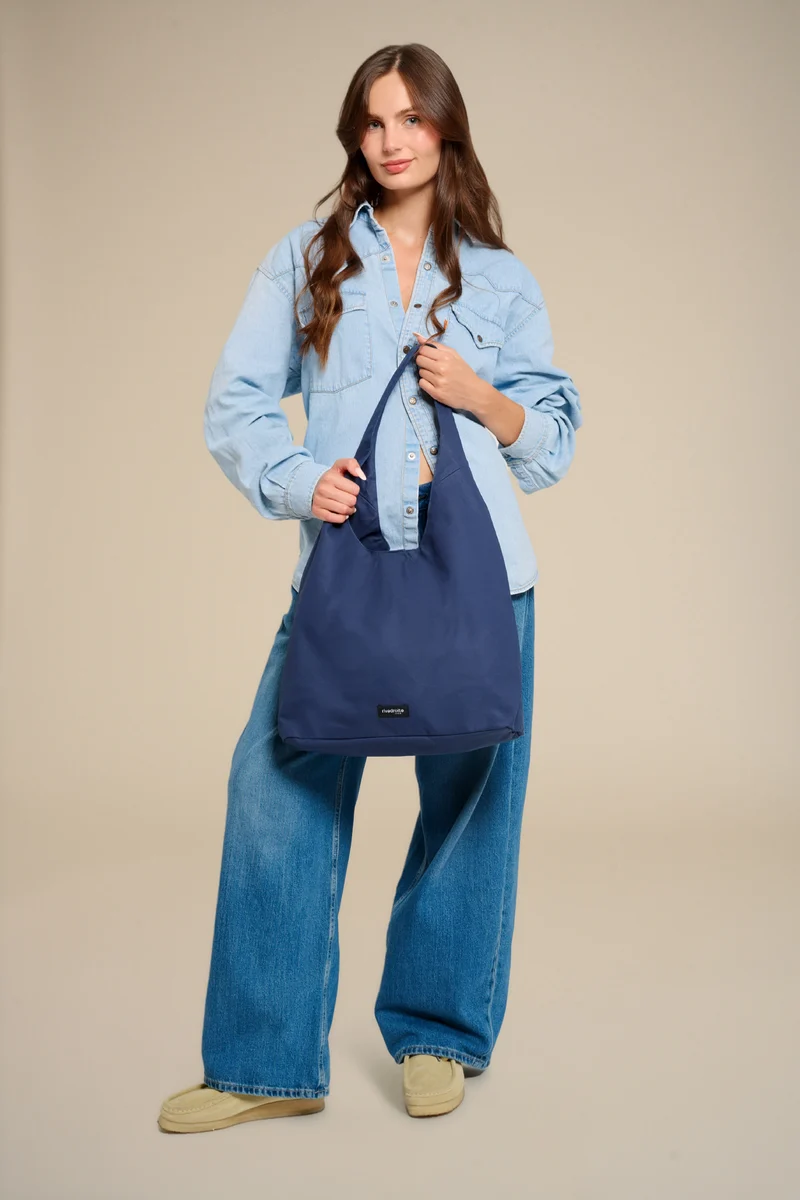 Richelieu le sac hobo - Coton organique enduit Bleu