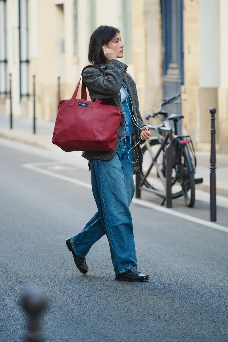 Célestins le sac 24 heures - Coton organique enduit Rouge