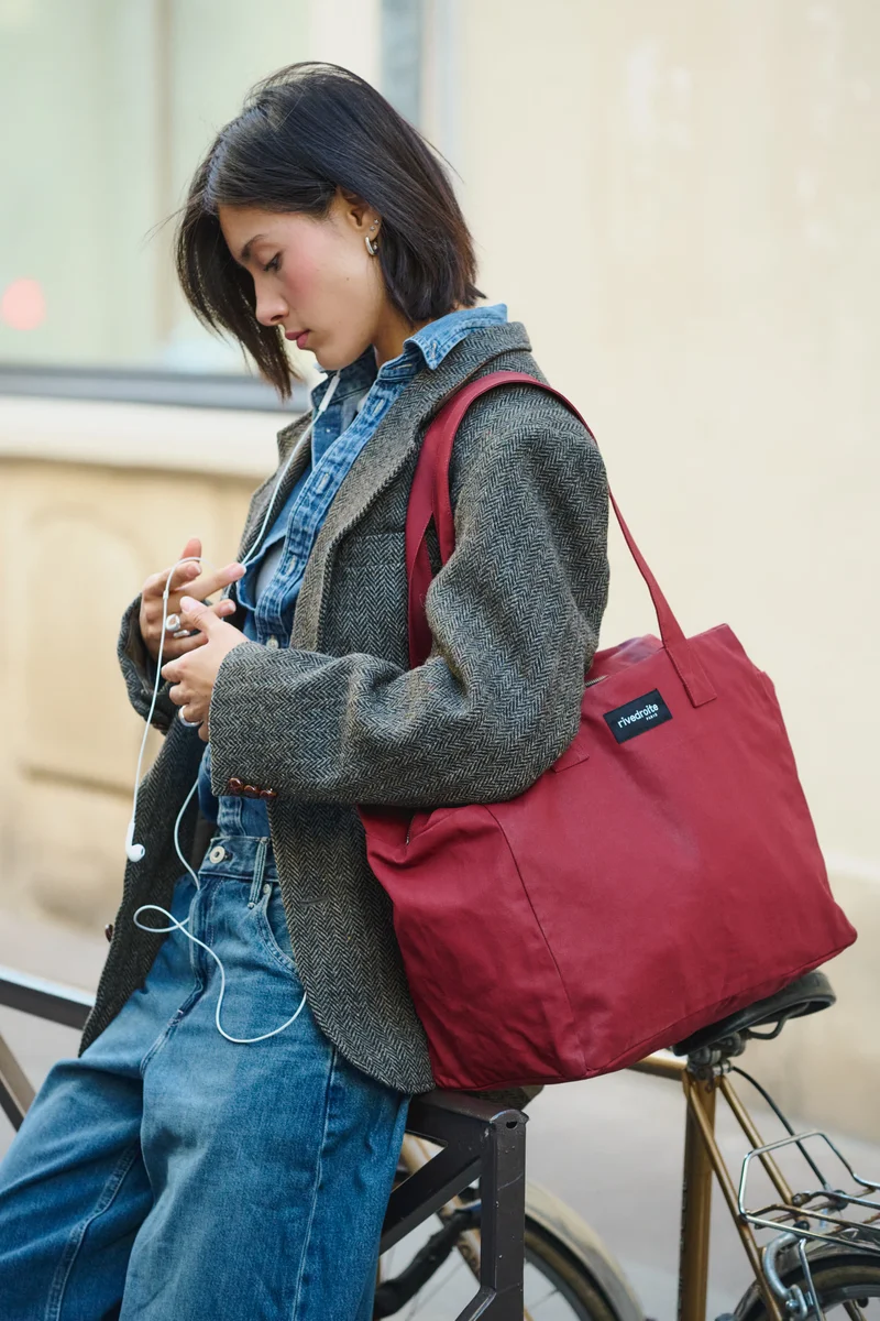 Célestins le sac 24 heures - Coton organique enduit Rouge