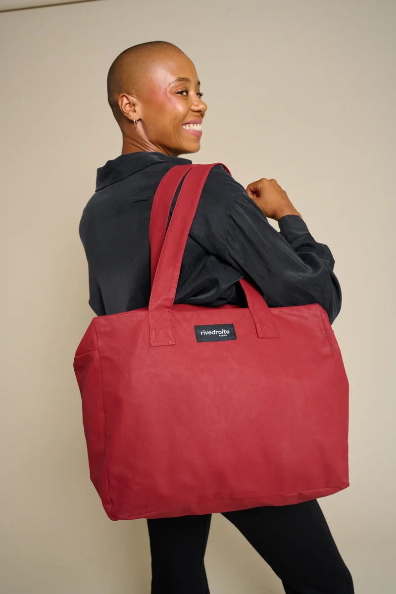 Célestins le sac 24 heures - Coton organique enduit Rouge