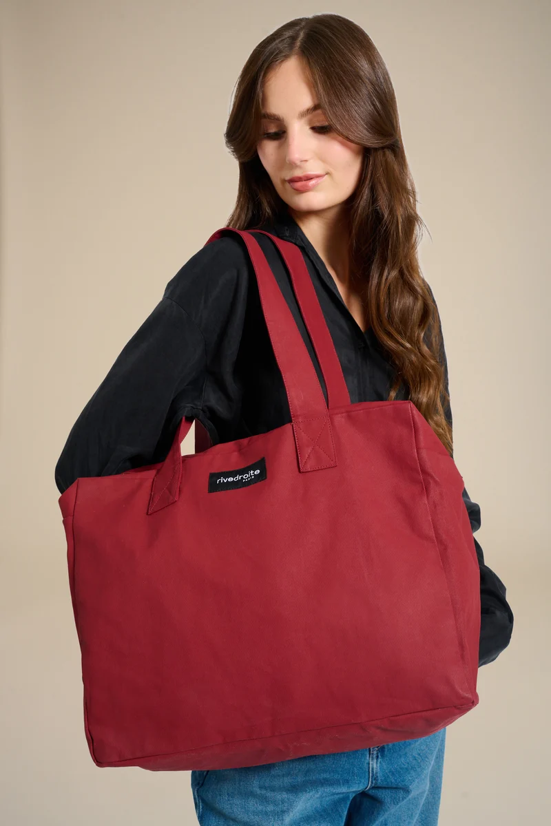 Célestins le sac 24 heures - Coton organique enduit Rouge