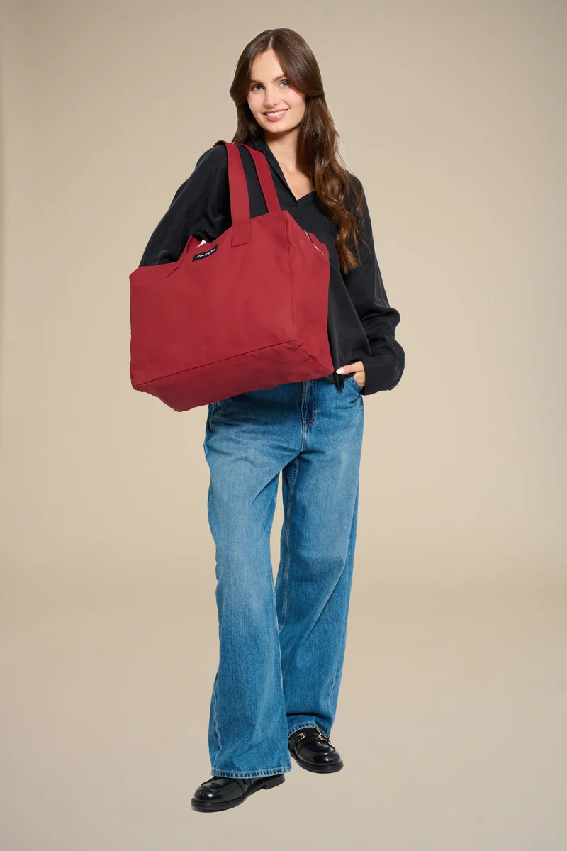 Célestins le sac 24 heures - Coton organique enduit Rouge