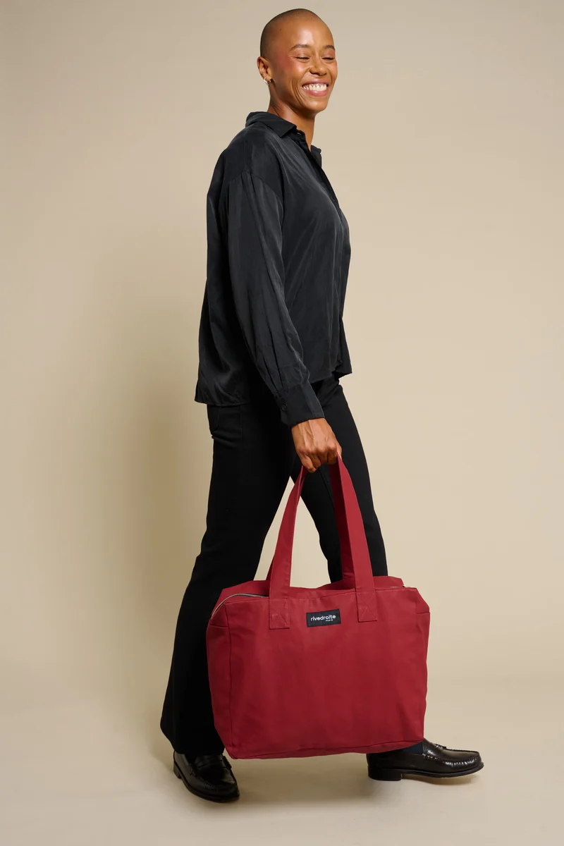 Célestins le sac 24 heures - Coton organique enduit Rouge