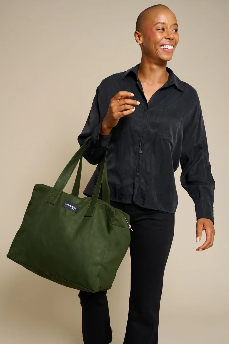 Célestins le sac 24 heures - Coton organique enduit Vert