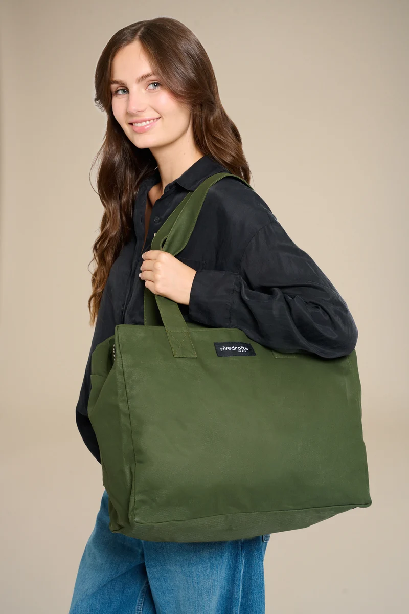 Célestins le sac 24 heures - Coton organique enduit Vert