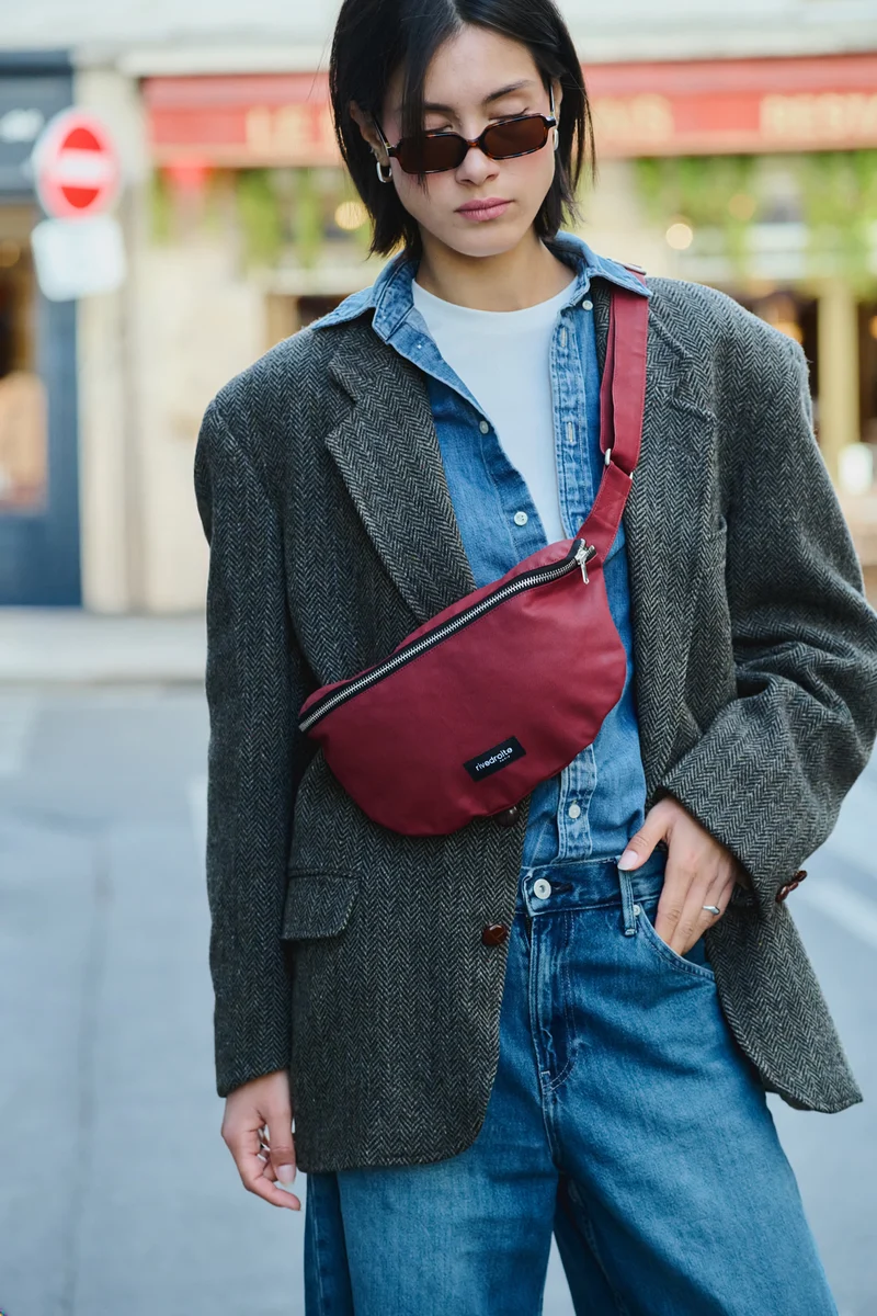 Custine le sac banane - Coton organique enduit Rouge