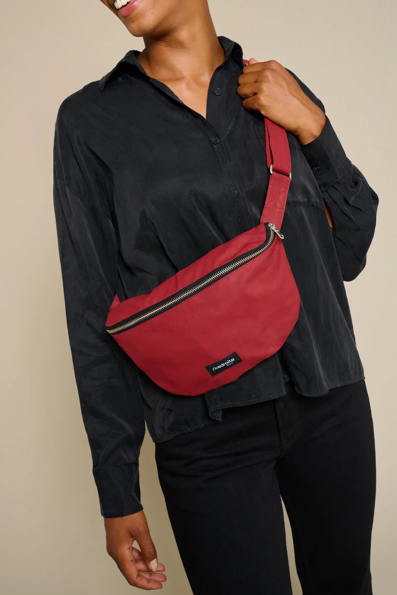 Custine le sac banane - Coton organique enduit Rouge