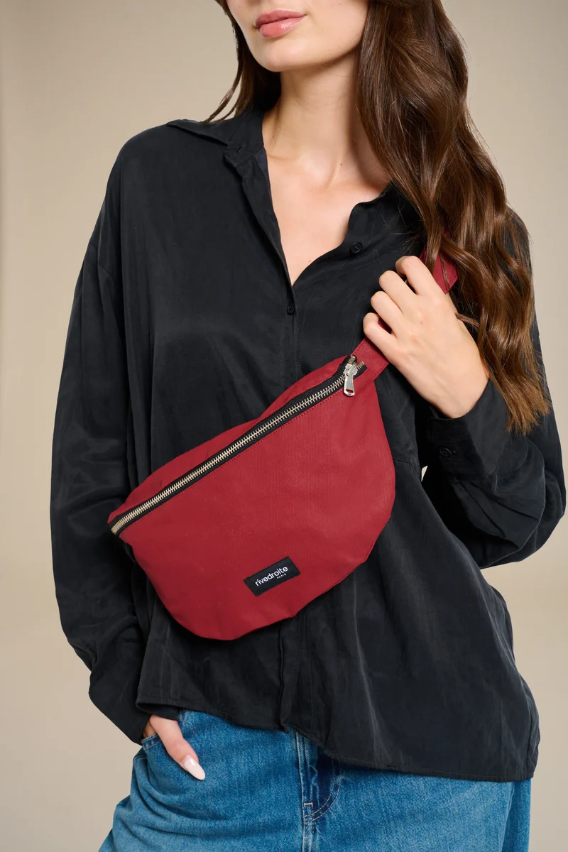 Custine le sac banane - Coton organique enduit Rouge