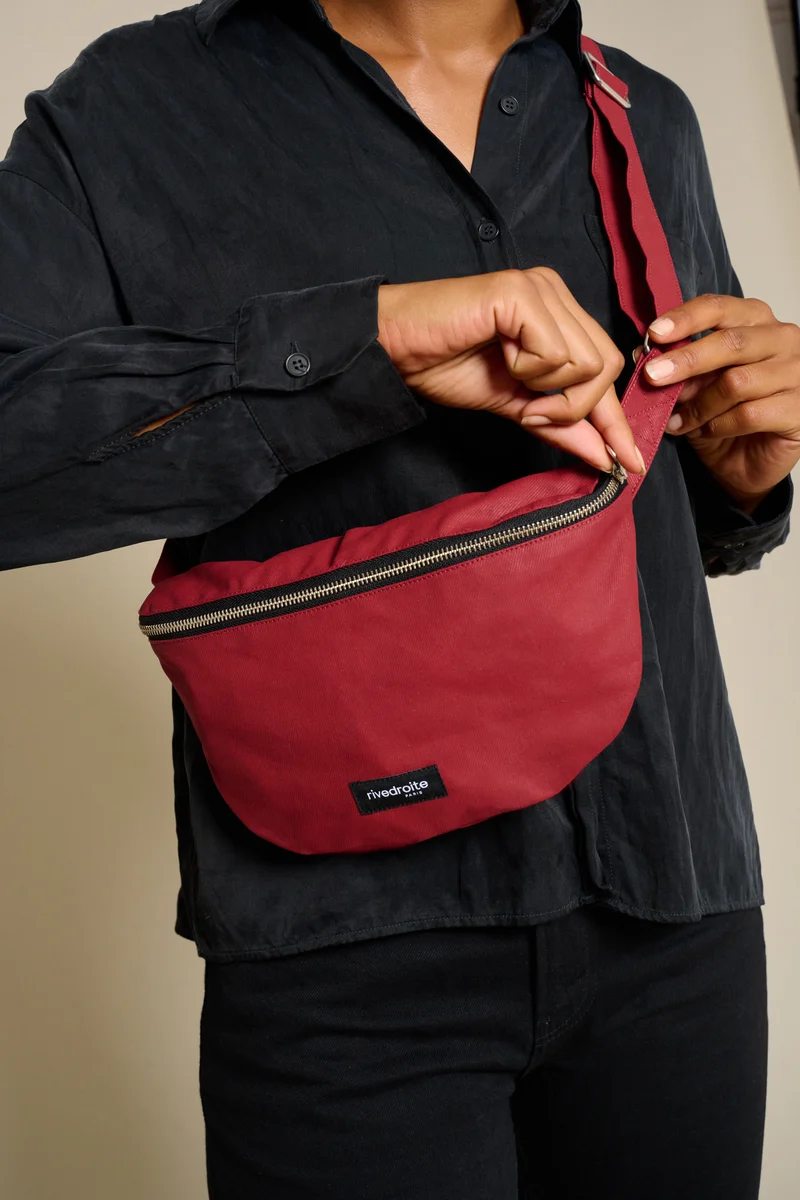 Custine le sac banane - Coton organique enduit Rouge