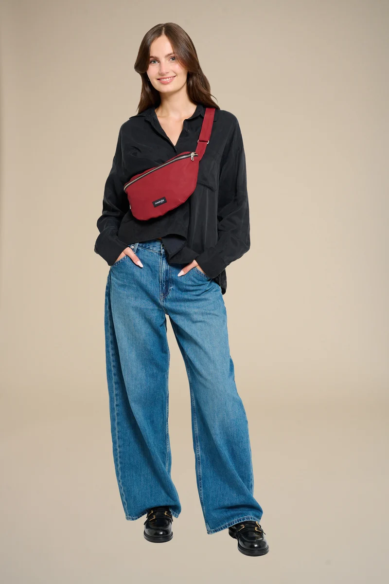 Custine le sac banane - Coton organique enduit Rouge