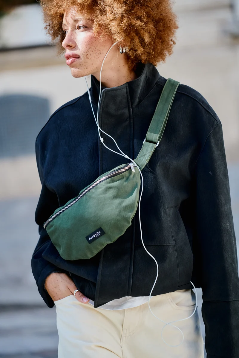 Custine le sac banane - Coton organique enduit Vert