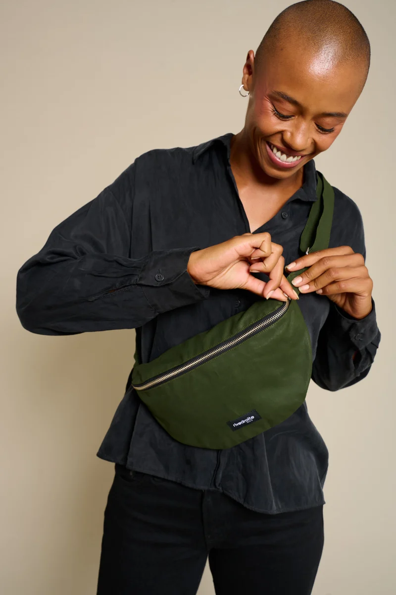 Custine le sac banane - Coton organique enduit Vert