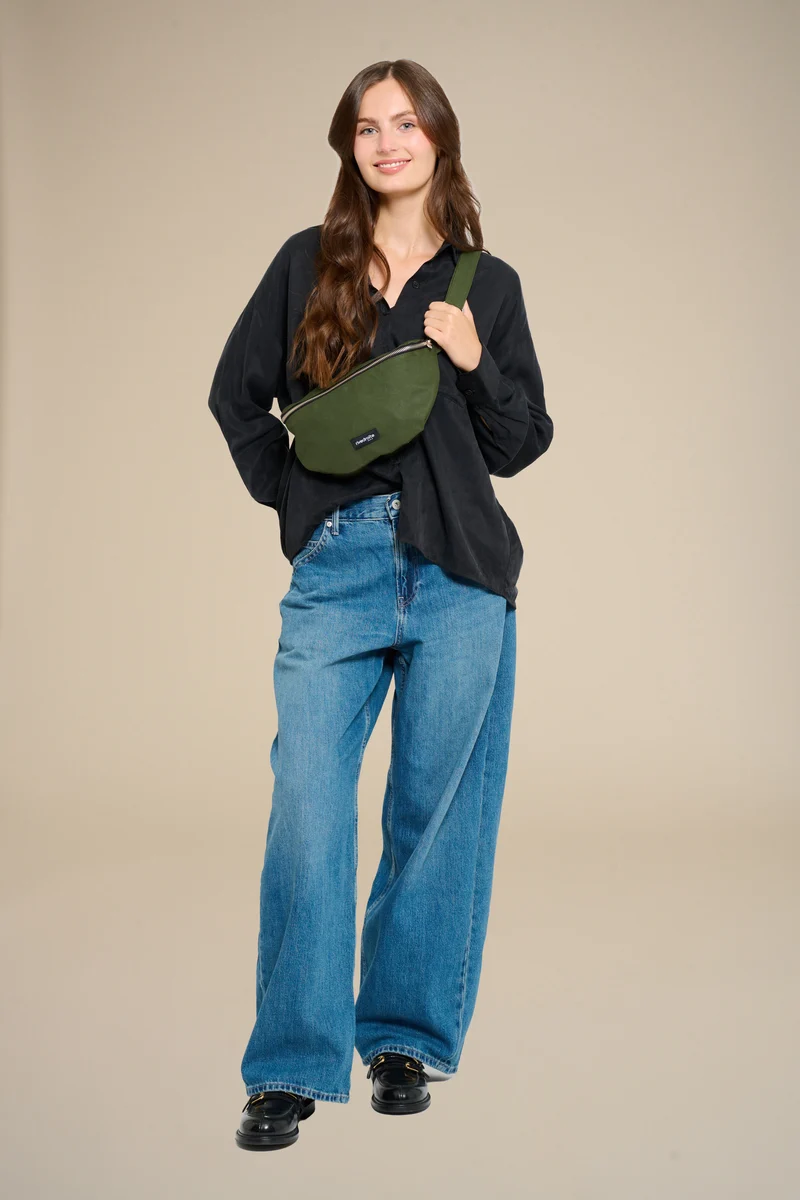 Custine le sac banane - Coton organique enduit Vert