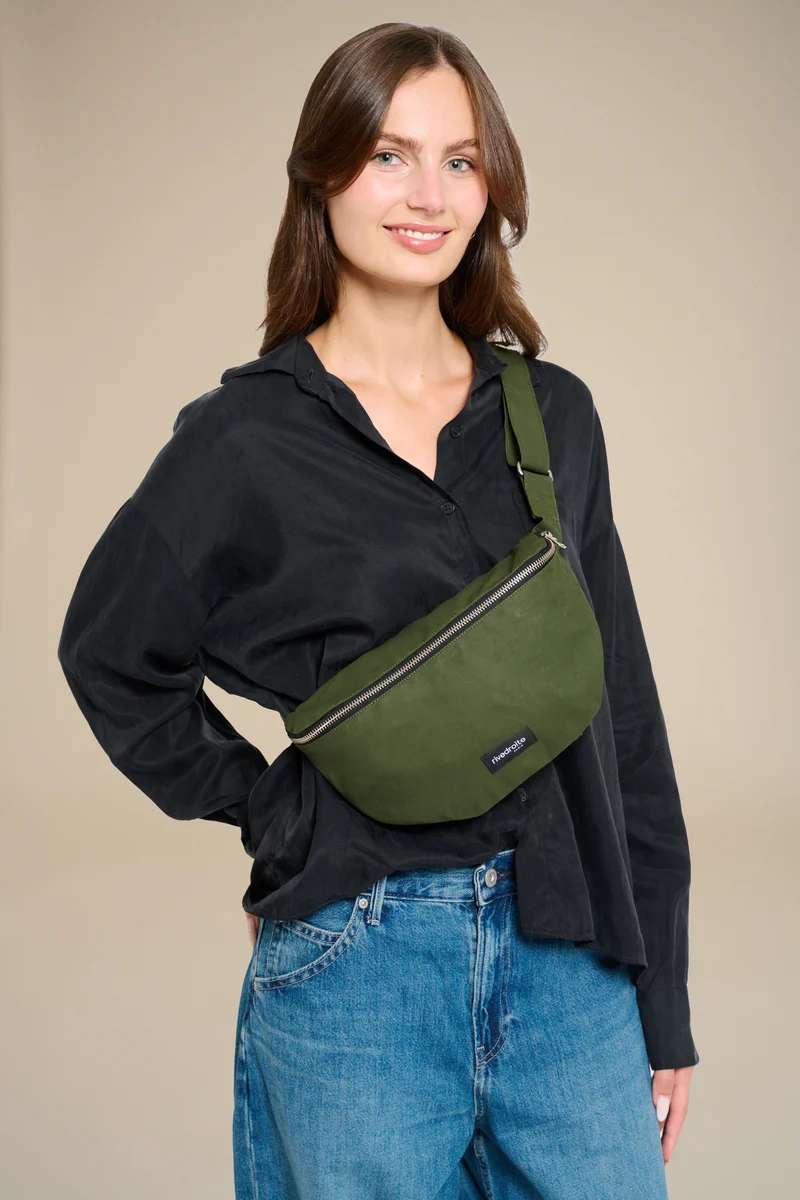 Custine le sac banane - Coton organique enduit Vert