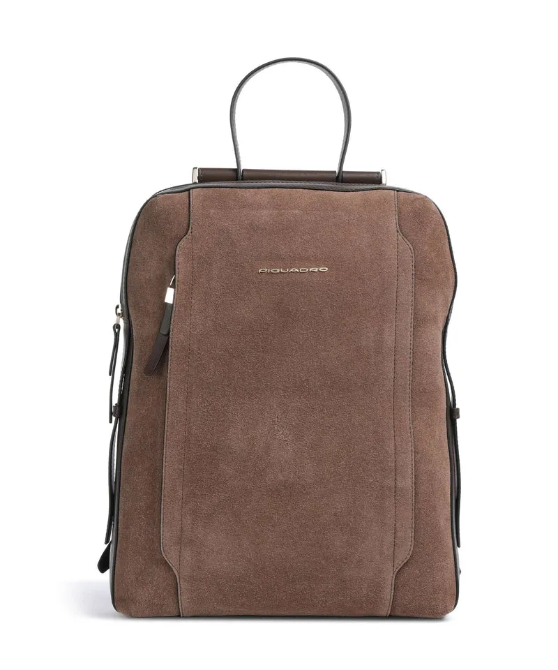 Piquadro Circle Sac à dos d'ordinateur suede dark brown