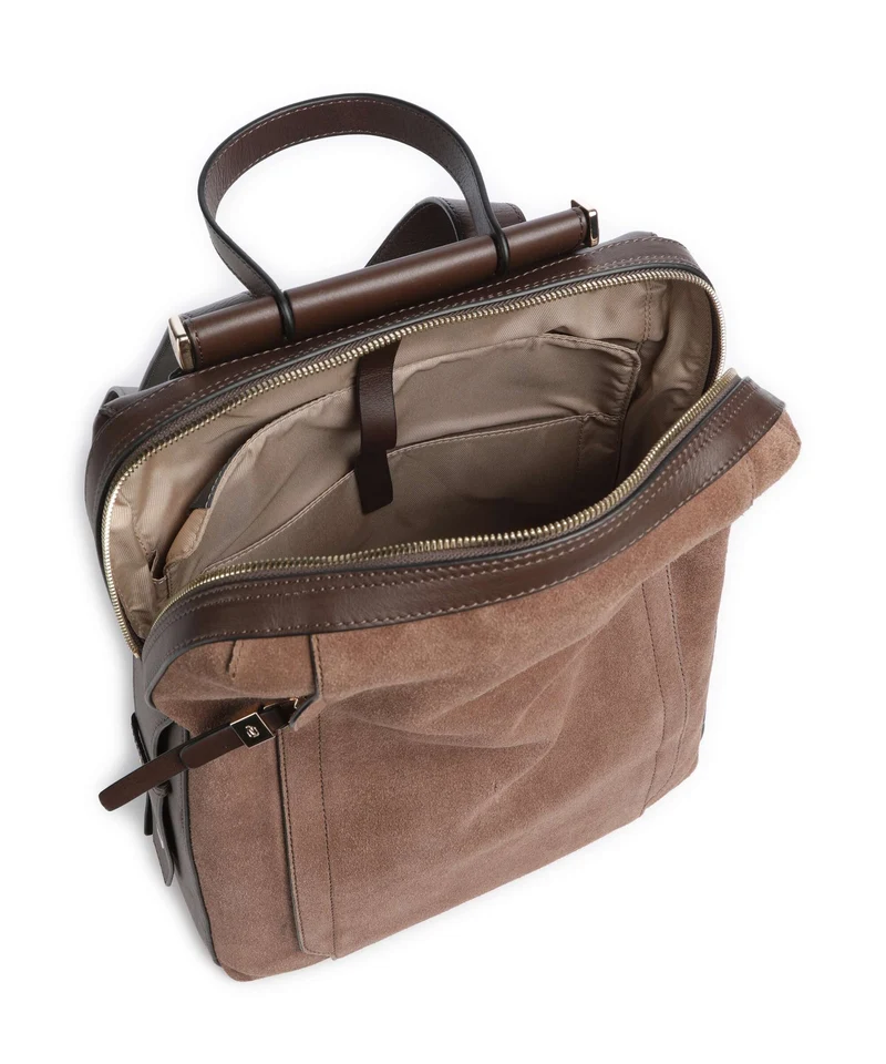 Piquadro Circle Sac à dos d'ordinateur suede dark brown