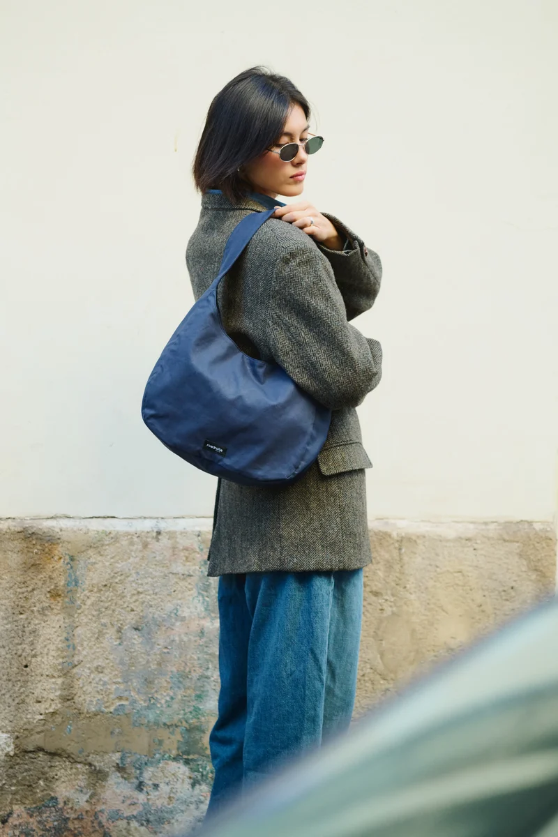 Clavel le sac à main - Coton organique enduit Bleu