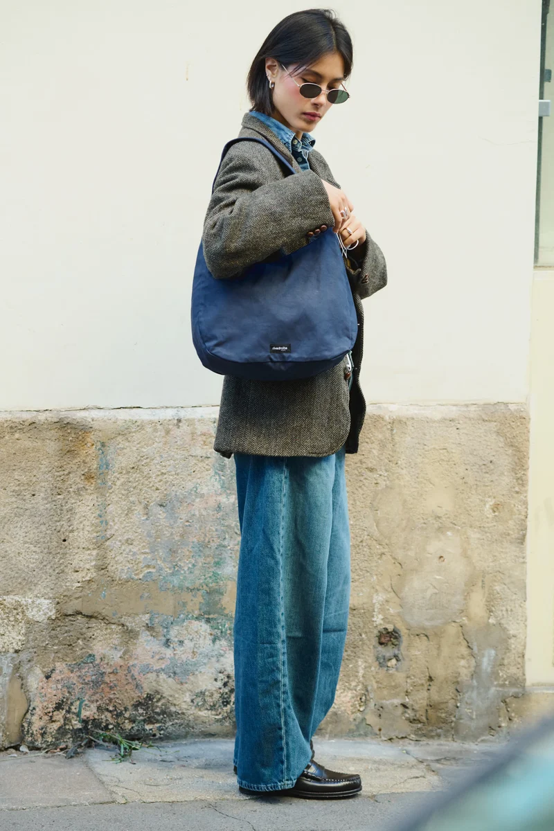 Clavel le sac à main - Coton organique enduit Bleu